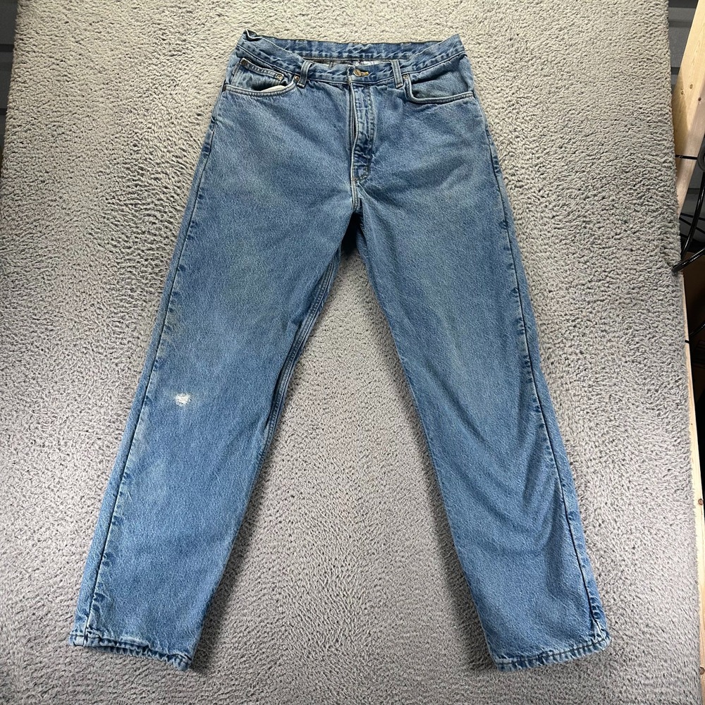 Vintage Carhartt Jeans Men's 34x34 Blue Cotton Denim Straight Leg Workwear USA